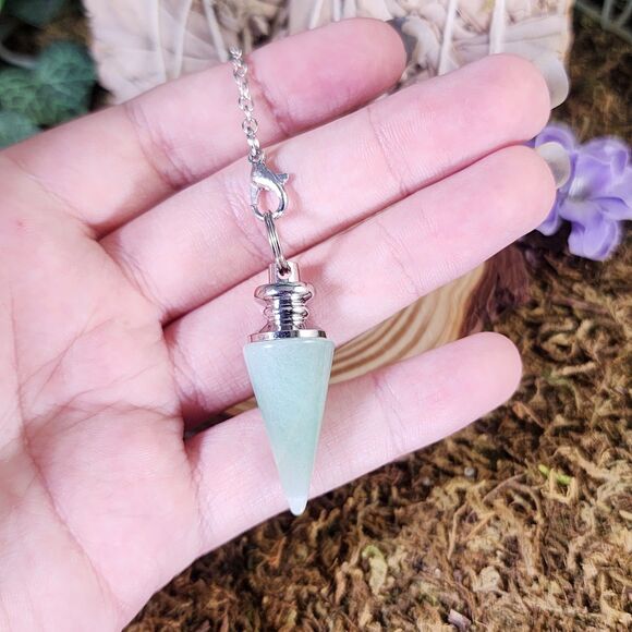 Green Aventurine Crystal Fancy Pendulum #7 - Picture 2 of 2
